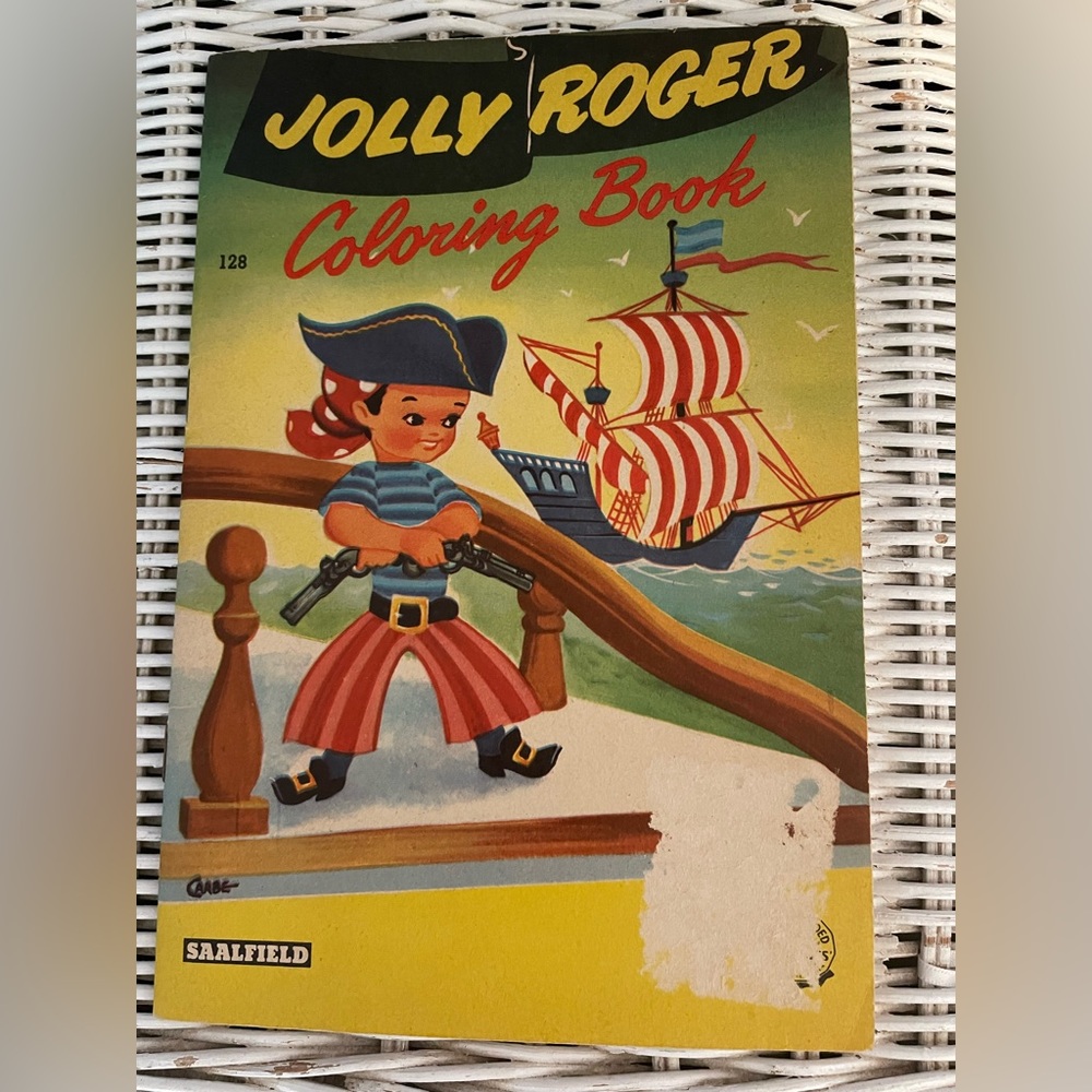 Vintage mid century Jolly Roger colouring book RARE!
